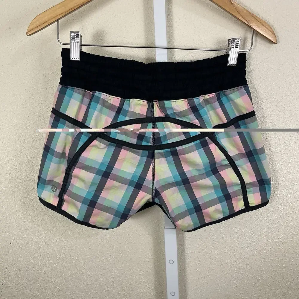 Lululemon Tracker Short II Women’s Size 4 Wee Wheezy Check Low Rise Rare